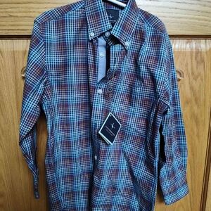 NWT Boys Tailorbyrd Multicolored Plaid Shirt - Size  8